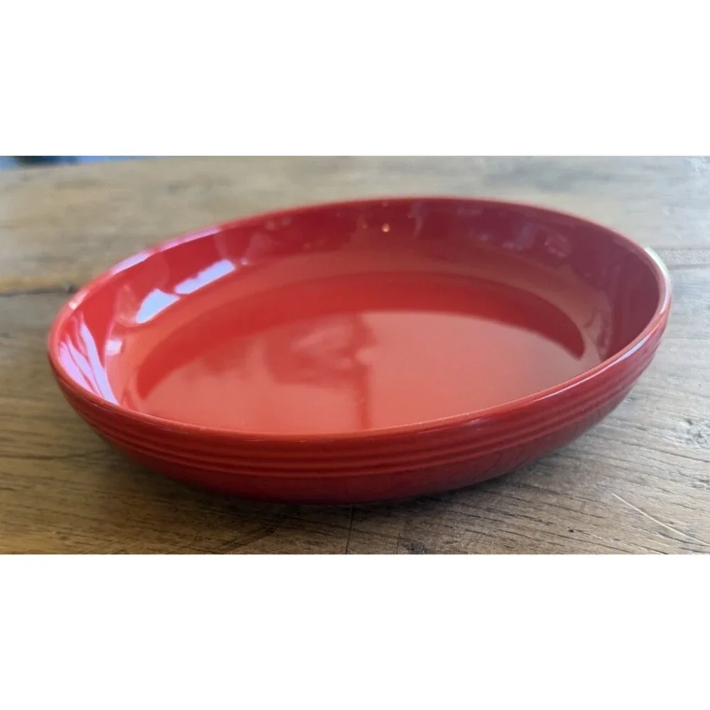 Le Creuset Stoneware Set of 4 8.5 " 1 qt San Francisco Pasta Bowls Cerise NEW - Picture 4 of 8